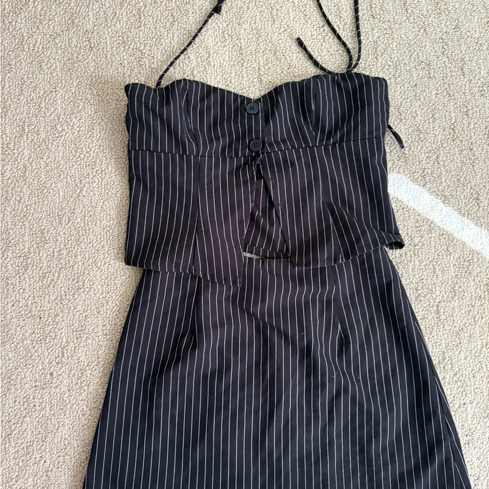 Princess Polly Black and White Strapless Dress
